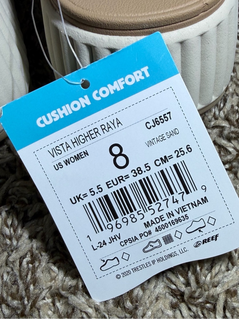 Reef Vista Higher Raya Ankle Strap Sandals Women’s Size 8 Beige CJ6557 NEW - Picture 6 of 10